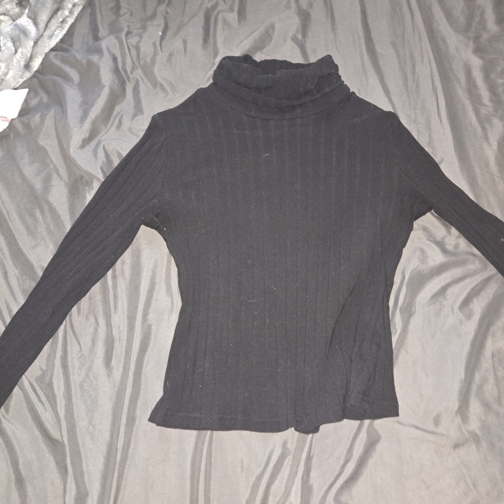 SHEIN Elegant Black Turtleneck Sweater